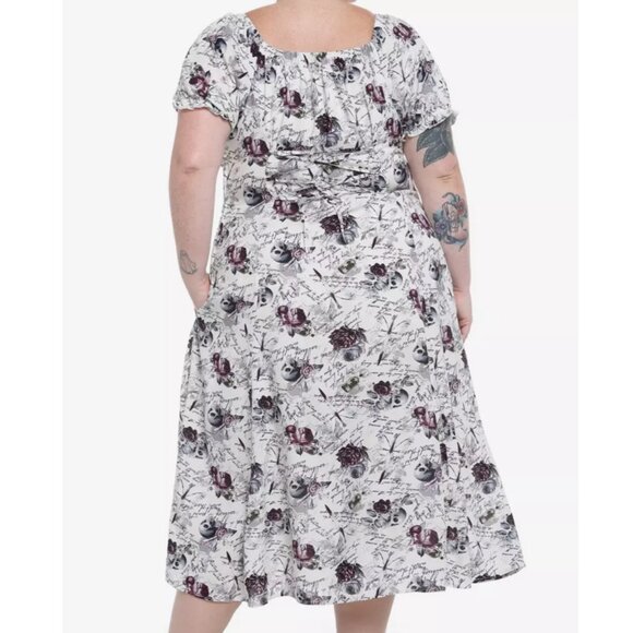 Thorn & Fable Dark Romance Ivory Empire Midi Dress Plus Size 2, 2X, 18 20 - Picture 4 of 11